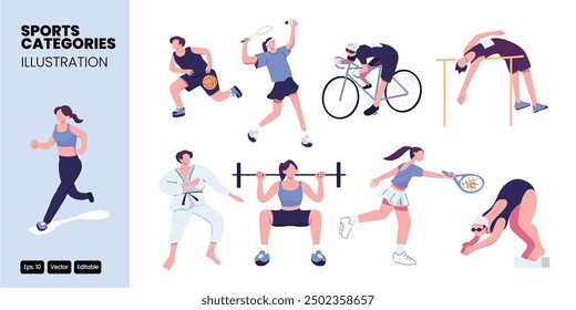 sport illustration categories flat style illustration vector design