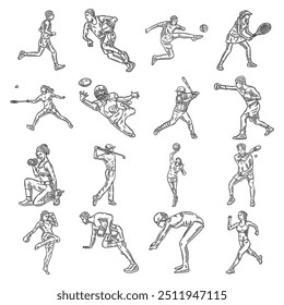 Sport Illustration Set - Colorless