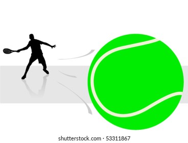 Sport illustration with tennis player