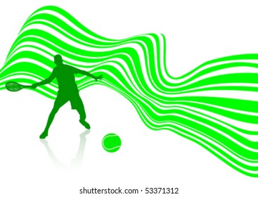 Sport illustration with tennis player