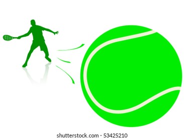 Sport illustration with tennis player