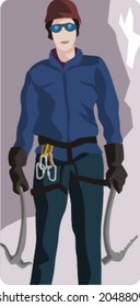 Sport illustrations series. Climber illustration.