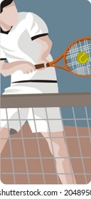 Sport illustrations series. Tennis illustration.