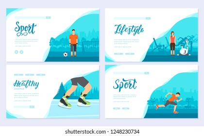 Sport information brochure card set. Extreme on nature template of flyear, web banner, ui header, enter site. Layout modern slider 