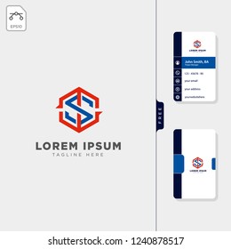 sport initial ts, ms logo template vector illustration, free business card design template