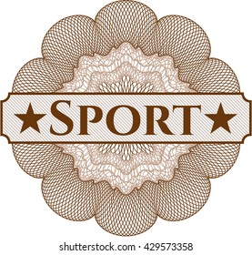 Sport inside money style emblem or rosette