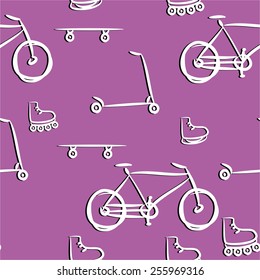 Sport invitation background. Pattern with sport icons. 