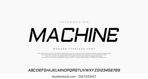 Sport Italic Regular Modern Future Logo Alphabet Font and Number. Typography abstract italic bold fonts technology, sport, movie brand and logos. vector illustration