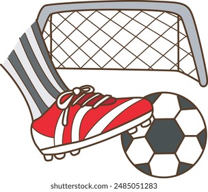 Sport items activity elements illustration.
Doodle sport competition of football