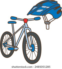 Sport items activity elements illustration.
Doodle sport competition of bicycle