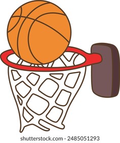 Ilustración de Elementos de actividad de artículos deportivos.
Doodle deporte competencia de baloncesto