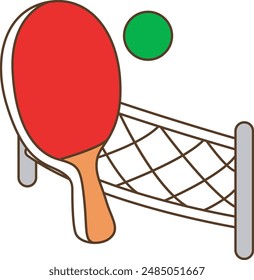 Sport items activity elements illustration.
Doodle sport competition of ping pong