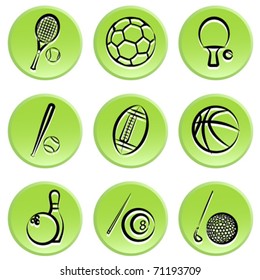 sport items icon set