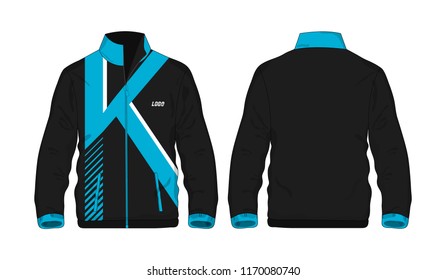 Sport Jacket Blue and black letter K template shirt for design on white background. Vector illustration eps 10.