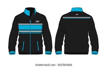 Sport Jacket Blau und schwarze Vorlage für Design auf weißem Hintergrund. Vektorgrafik eps10.