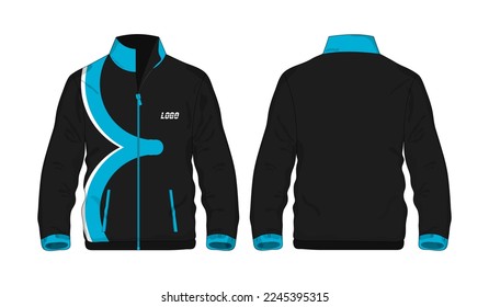 Chaqueta Deportiva Azul y plantilla negra para diseño en fondo blanco. Ilustración vectorial eps 10.