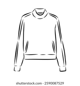 sport jacket flat sketch vector illustration