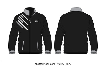 Sport Jacket Gray and black template for design on white background. Vector illustration eps 10.