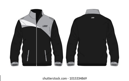 Sport Jacket gray and black template for design on white background. Vector illustration eps 10.