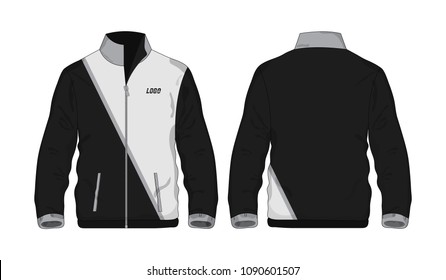 Sport Jacket Gray And Black Template For Design On White Background. Vector Illustration Eps 10.
