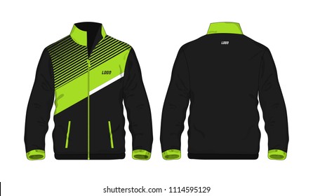 Sport Jacket Green and black template shirt for design on white background. Vector illustration eps 10.