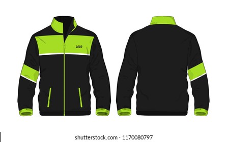 Sport Jacket green and black template for design on white background. Vector illustration eps 10.