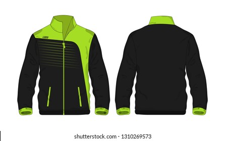 Sport Jacket Green And Black Template For Design On White Background. Vector Illustration Eps 10.