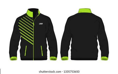 Sport Jacket Green And Black Template For Design On White Background. Vector Illustration Eps 10.