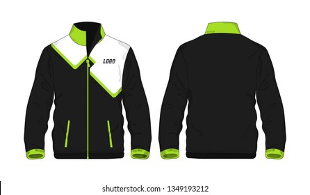 Sport Jacket green and black template for design on white background. Vector illustration eps 10.