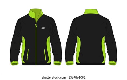 Placa de color verde y negro Sport Jacket para el diseño sobre fondo blanco. Ilustración vectorial, pasos 10.