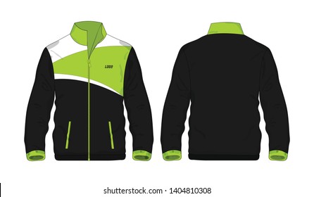 Sport Jacket green and black template for design on white background. Vector illustration eps 10.