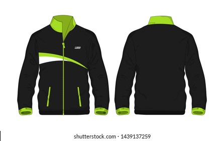 Sport Jacket green and black template for design on white background. Vector illustration eps 10.