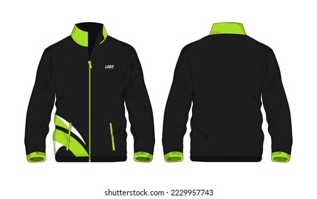Sport Jacket con plantilla de color verde y negro para diseño con fondo blanco. Ilustración vectorial eps 10.