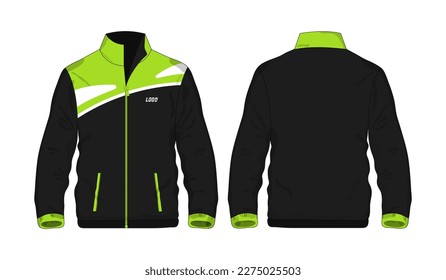 Sport Jacket con plantilla de color verde y negro para diseño con fondo blanco. Ilustración vectorial eps 10.