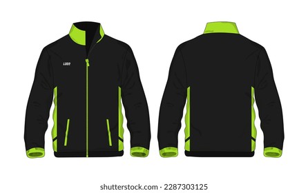 Sport Jacket green and black template for design on white background. Vector illustration eps 10.