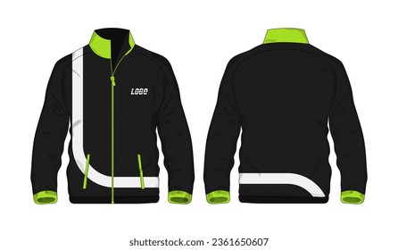 Sport Jacket green and black template for design on white background. Vector illustration eps 10.