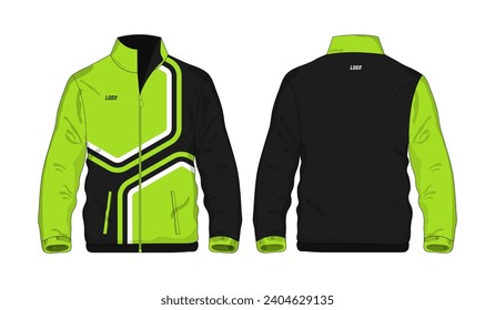 Sport Jacket green and black template for design on white background. Vector illustration eps 10.