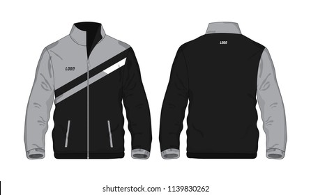 Sport Jacket grey and black template for design on white background. Vector illustration eps 10.