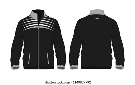 Sport Jacket grey and black template for design on white background. Vector illustration eps 10.