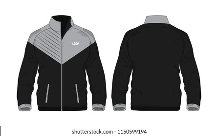 Sport Jacket grey and black template for design on white background. Vector illustration eps 10.