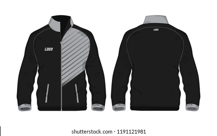 Sport Jacket grey and black template for design on white background. Vector illustration eps 10.
