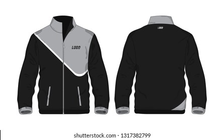 Sport Jacket grey and black template for design on white background. Vector illustration eps 10.