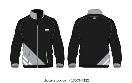 Sport Jacket grey and black template for design on white background. Vector illustration eps 10.