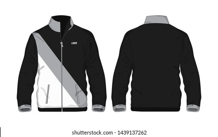 Chaqueta deportiva Plantilla gris y negro para el diseño sobre fondo blanco. Ilustración vectorial eps 10.