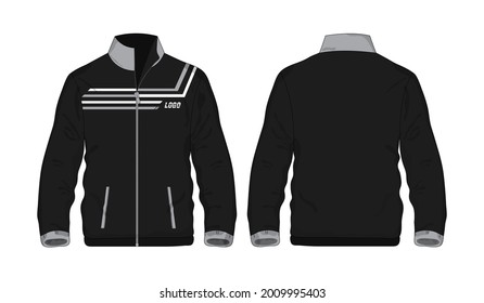 Sport Jacket graue und schwarze Vorlage für Design auf weißem Hintergrund. Vektorgrafik eps10.