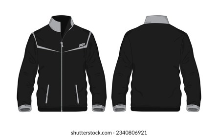 Chaqueta Deportiva Gris y camisa de plantilla negra para diseño con fondo blanco. Ilustración vectorial eps 10.