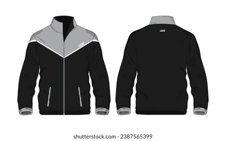 Sport Jacket Gray und schwarzes Vorlagenhemd für Design auf weißem Hintergrund. Vektorgrafik eps10.