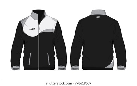 Sport Jacket Grey and black template for design on white background. Vector illustration eps 10.