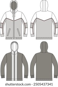 Sportjacke mit Futter flach Tech Pack Bekleidungsskizze