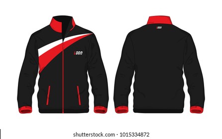 Sport Jacket Red And Black Template For Design On White Background. Vector Illustration Eps 10.